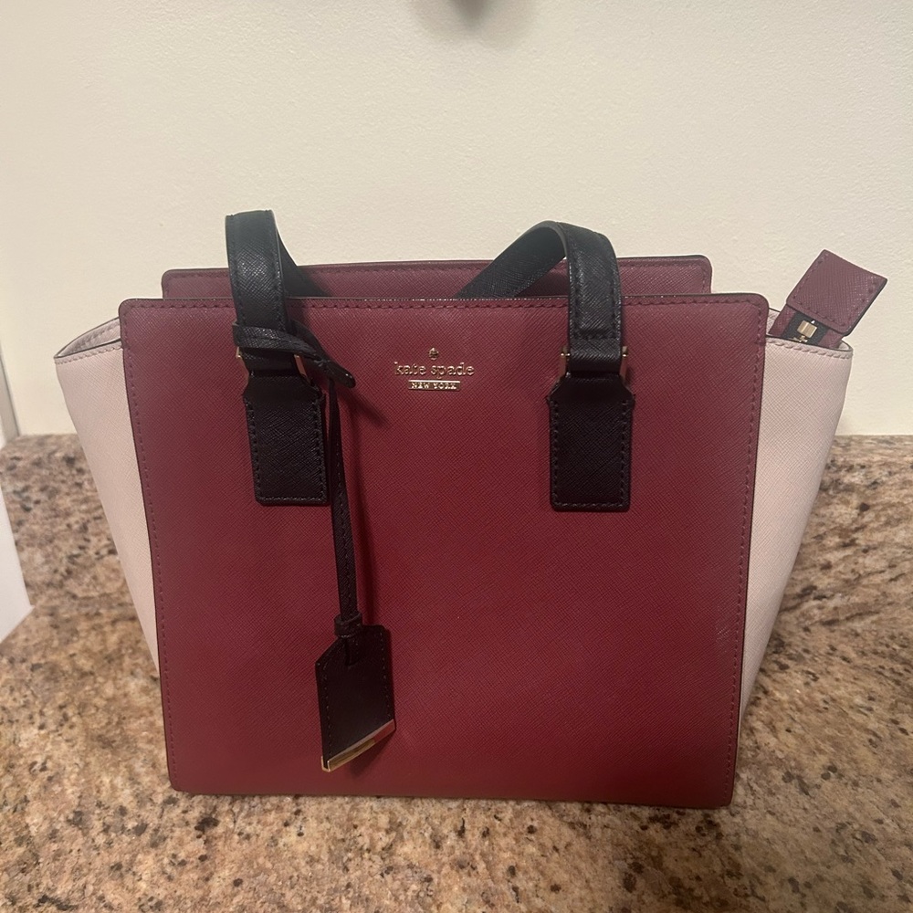 Kate Spade Cranberry and Black Bag